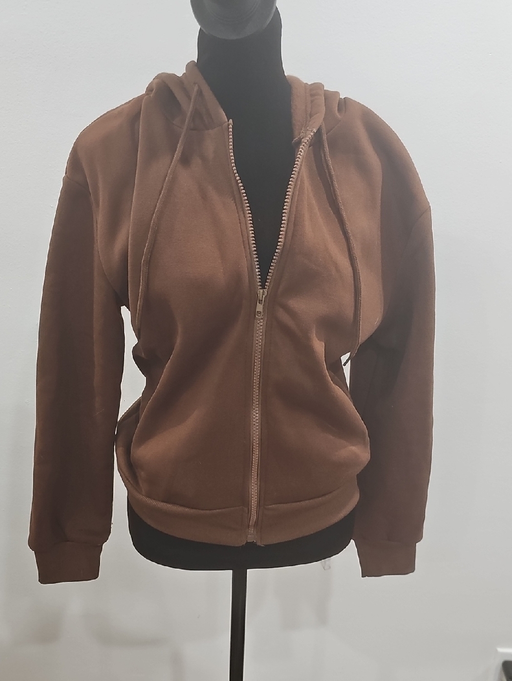SHEIN Brown Women's Zip-Up Utility Hoodie Jacket